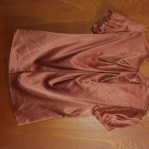 Luxurious Satin Robe in Rich Brown